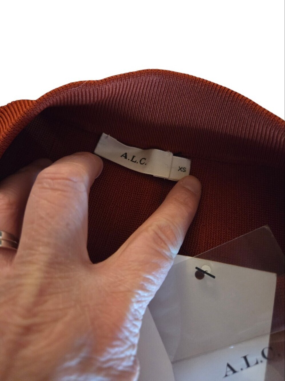 NWT A.L.C. Heavy Stretch Burnt Orange Sirt With Pockets Size XS - Picture 2 of 7